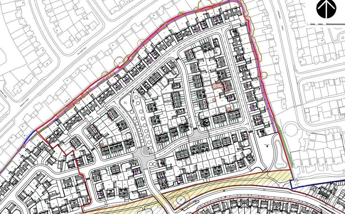 Plans have been submitted to build 152 homes as part of the huge development off Wrexham Road. Source: Taylor Wimpey planning document