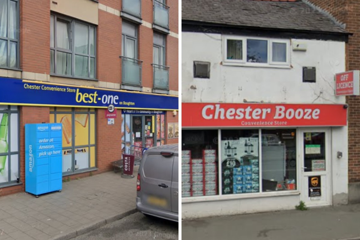 Chester Convenience Store and Chester Booze in Boughton. Pictures: Google.