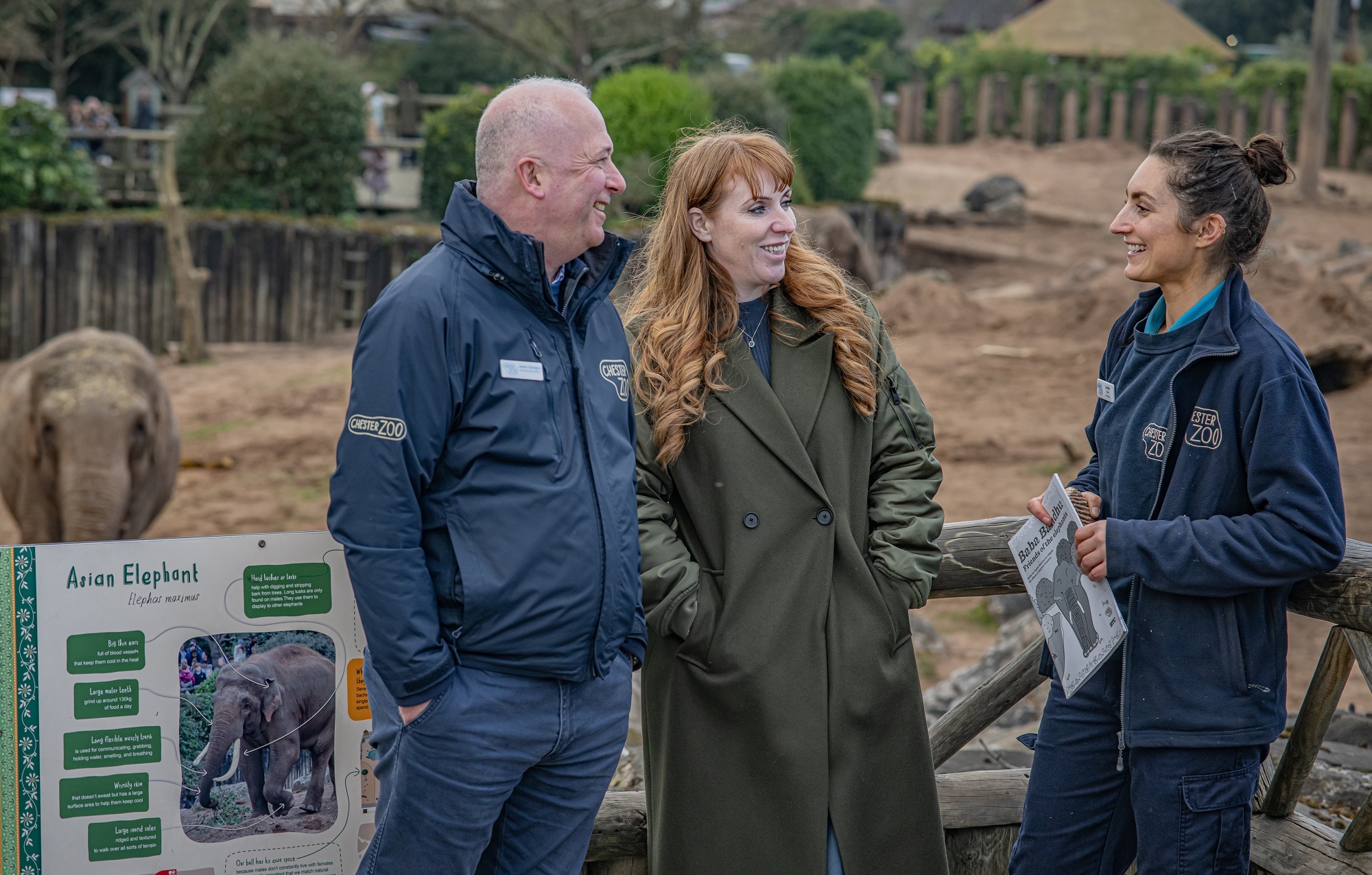Labour deputy leader Angela Rayner toured Chester Zoo with animal care teams, conservation experts and CEO Jamie Christon.