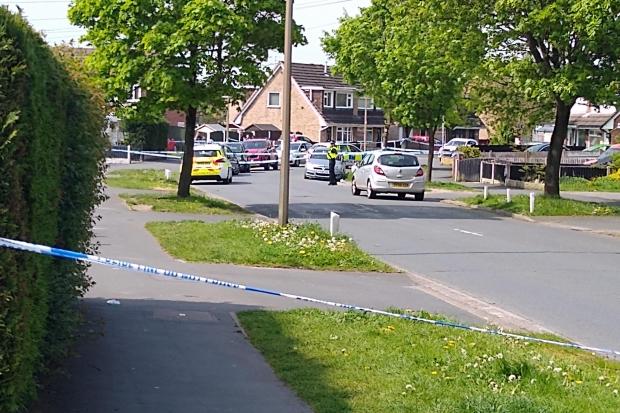 The police cordon on Summertrees Road, Ellesmere Port.
