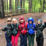 Children of The Firs Independent School in Chester on their day out at Go Ape.