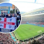 Chester FC fans Danny McNally, left, and James Harrison at Wembley last night.