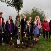 The Lord-Lieutenant, Lady Redmond MBE, joined Dee Point Primary headteacher Dave Williams and other VIPs for the planting ceremony.