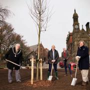 Planting the Jubilee Tree were Deputy Lord Mayor of Chester, Councillor John Leather; Colin Rankin, Business Development Director of VINCI Construction; Councillor Richard Beacham, Cabinet Member for Inclusive Growth, Economy & Regeneration and
