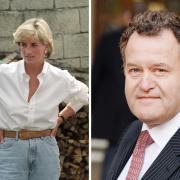 Left- Princess Diana with ex-butler Paul Burrell in 1997. right - Paul Burrell in 2016
