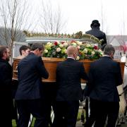 The bearer party carry the coffin of Elle Edwards into her funeral at St Nicholas's Church in Wallasey. Picture date: Wednesday January 25, 2023. PA Photo. Elle Edwards, 26, was celebrating Christmas Eve with friends when a gunman opened fire at the