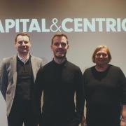 Chester BID CEO Carl Critchlow with Capital&Centric's Tim Heatley and Chester BID chairperson Katrina Kerr.