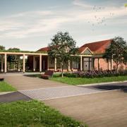 Artist impression of the Hooton Paddocks planned crematorium. Image from planning documents.