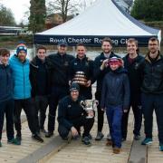 The winning Royal Chester crew with their coach and Rebecca Romero, far left.