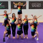 Members of Spartac gymnastics club. From left to right: Anna, Arthur, Olivia, Sam, Ross, Dawn, Josh and Poppy.