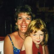 Cat as a child, with her mum Shelley who died at 47