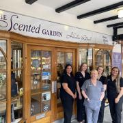 Laura Heywood and her team outside of the Northgate Row Scented Garden.