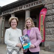 From left to right: The Vice-Chancellor of the University of Chester, Professor Eunice Simmons, and the Rt Hon Justine Greening, at the launch of the Levelling Up Impact Report.