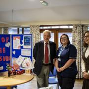 Ursula Keyes Trust trustees, John Brimelow and Liz Redmond with Cat Haycox, Inpatient Deputy Ward Manager at The Hospice of the Good Shepherd.