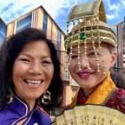 – Mia Tan, Chair and Founder of the Wah Lei Chinese Association and Ningjen Genevieve Li in formal dress preparing for Chester’s Chinese Lunar New Year Celebrations to be held in the City Centre on Saturday, 10th February 2023.