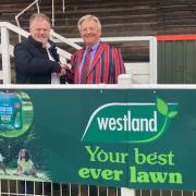 Iain Brown, Westland’s Head of Logistics, with Chester Rugby Club’s President, William Evans.