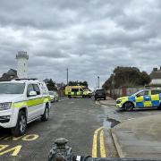 The scene in West Kirby where a suspected hand grenade was discovered
