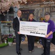 Left to right: Jonathan Briers (Gordale Garden Centre Manager), Samantha Eastwood (Community & Events Fundraiser for Hospice of the Good Shepherd), Karen Richards (Gordale Retail Manager)