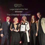 The Chester Grosvenor at the Marketing Cheshire Tourism Awards. L-R, Lucy-Jo Hudson, Barry Littler, Anna Oakden, Jennifer Proctor, Lukka Morrell, Ian MacDonald.