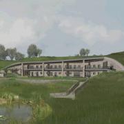 Computer generated image of the house proposed on the site of Dawson Farm at Bosley