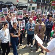 Hundreds gathered at Chester's Town Hall Square to protest against Israel's offensive which has killed more than 35,000 people in Gaza.