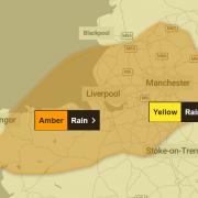 An amber warning is in place for Cheshire West from noon today (Wednesday, May 22).