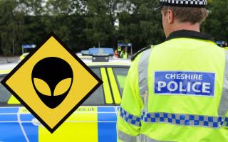Cheshire Police has revealed it received reports of alien invasions in 2023