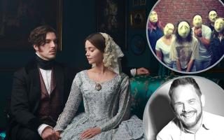 Jigsaw patron Tom Hughes starring in Victoria alongside Jenna Coleman, with, inset, some Jigsaw youth theatre members and artistic director Matt Baker